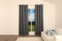 Licht glanzende verduisterende overgordijnstof in grijs met een mooie weefstructuur aan de voorzijde