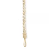 Gevlochten glanzende embrasse in een champagne kleur