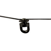 Waveglijder zwart op koord 8cm geschikt voor breedspoor rails.