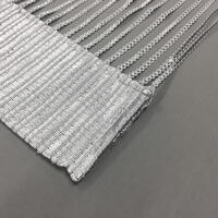 Zilveren koordgordijn met een afmeting van 90x 250 cm