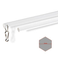 Luxe zeskantige kunststof trekstang in een lengte van 122 cm in transparant