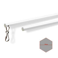 Luxe zeskantige aluminium trekstang in een lengte van 152 cm in de kleur wit