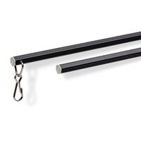 Luxe zeskantige aluminium trekstang in een lengte van 152 cm in de kleur zwart