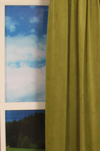 Prachtige isolerende velourslook overgordijnstof in een dichte kwaliteit