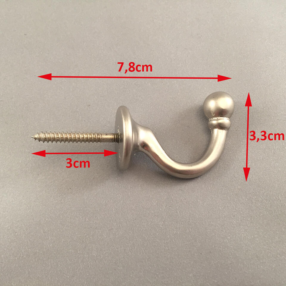 Grote embrassehaak in een mat nikkel kleur