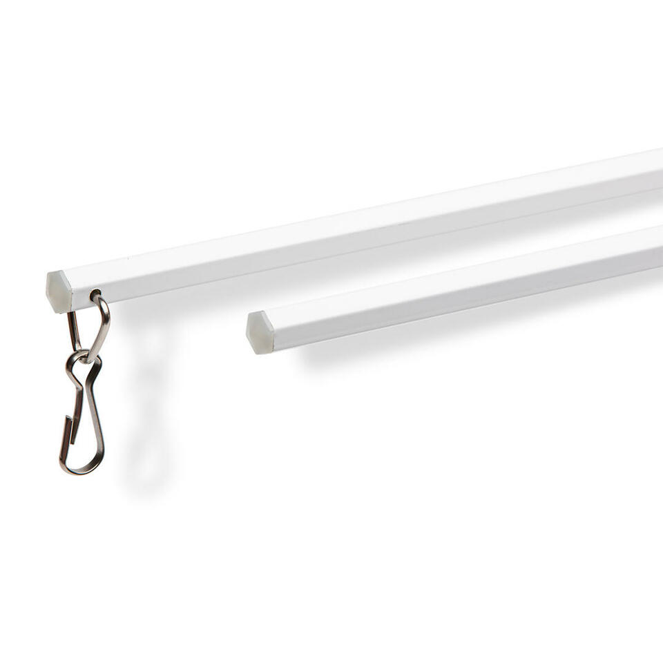 Luxe zeskantige aluminium trekstang in een lengte van 152 cm in de kleur wit